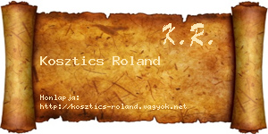 Kosztics Roland névjegykártya